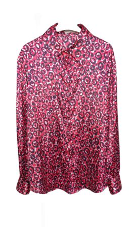 Сорочка шовкова принт чорно-червоний Сорочка шовкова принт "Леопард"